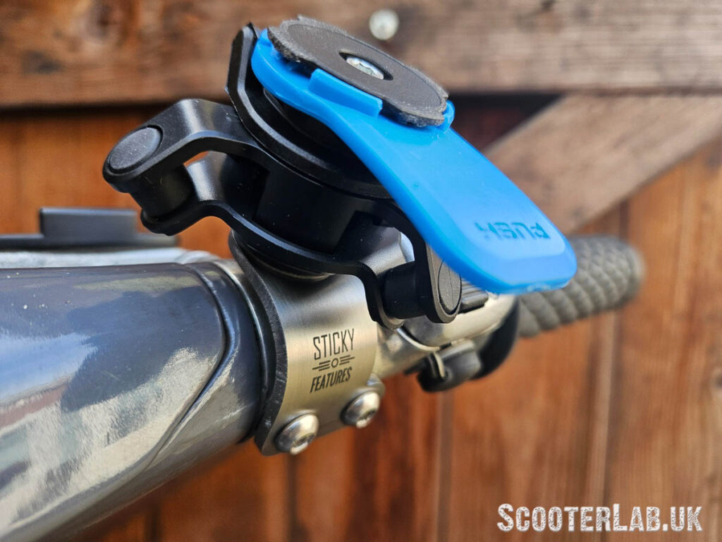 Sticky Features mobile phone mount for lambretta.